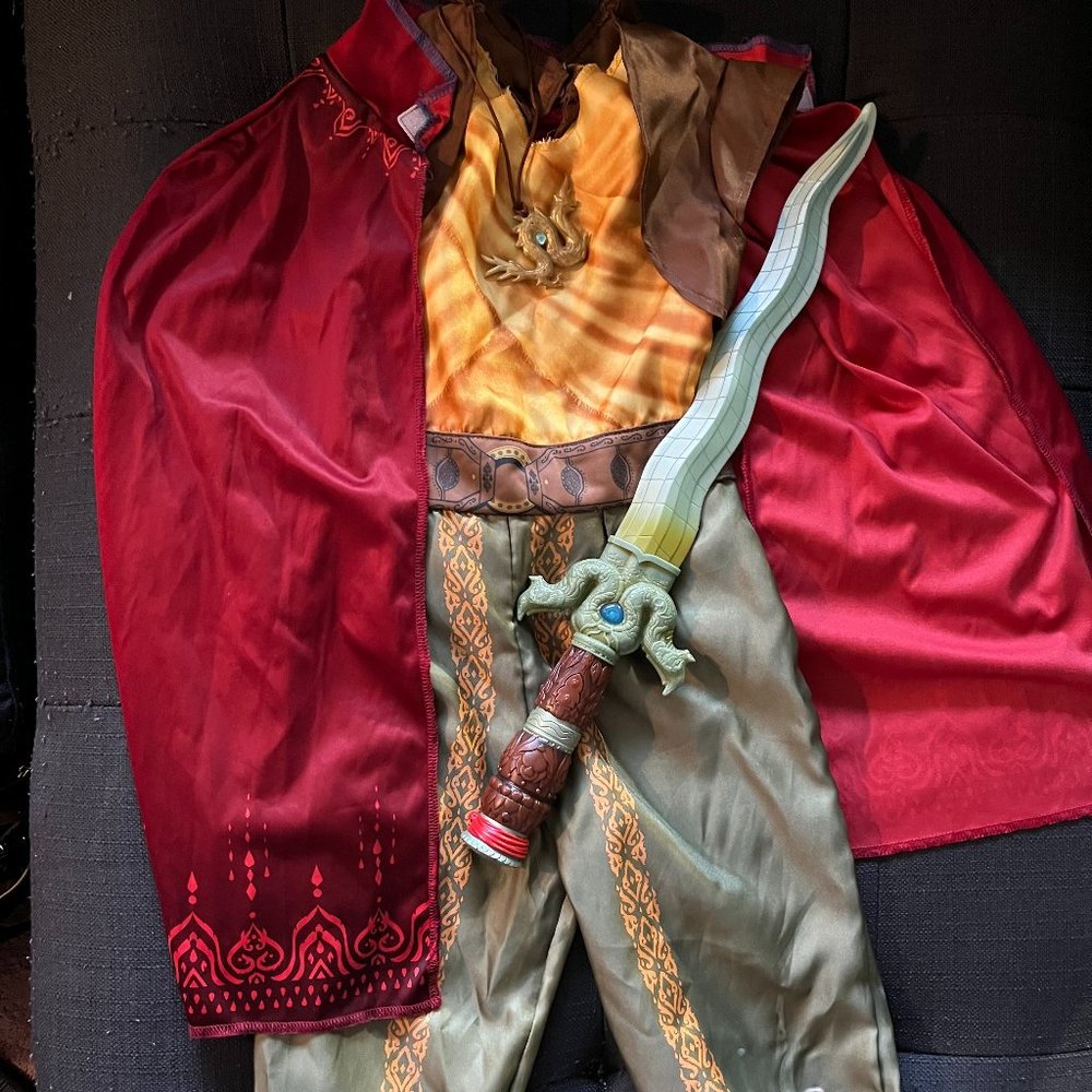 Raya and the Last Dragon Adventure Outfit w/ Sword & Dragon Pendant Necklace
